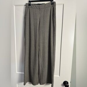 NWT Max Studio Monochrome Geometric Wide-Leg mid rise full length Pants
